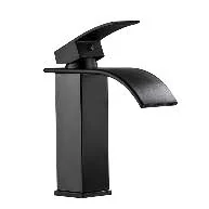 Grifería negro pico para lavadero de baño moderno